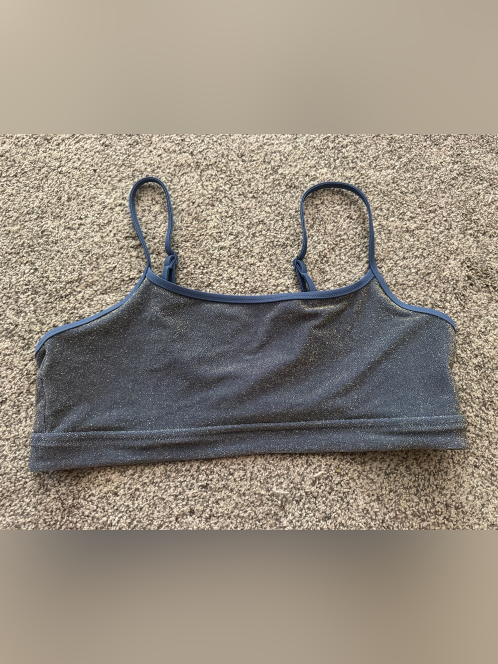 aerie Sparkle Navy swim top with Thin Straps